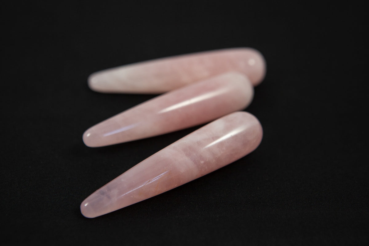 Massage Griffel - Rozekwarts - ca. 8cm