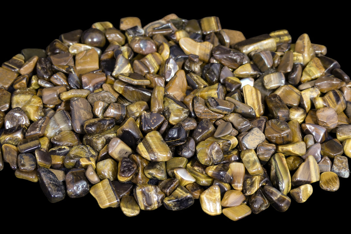 Tijgeroog Trommelstenen Klein (8 - 12mm) - Gepolijst - Voordeelzak van 500gr