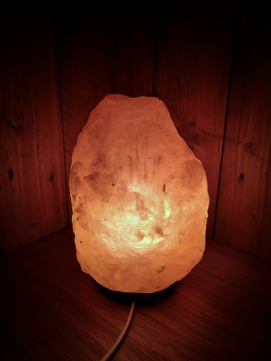 Zoutlamp met dimmer 6 tot 8kg - Haliet Zoutsteen uit Himalaya gebergte - ca. 28x17cm