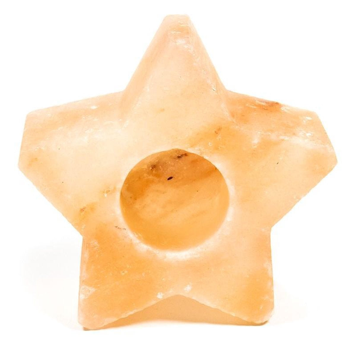 Waxinelichthouder / Theelicht Himalaya Zout - Ster Vorm - ca. 13cm x 6.5cm