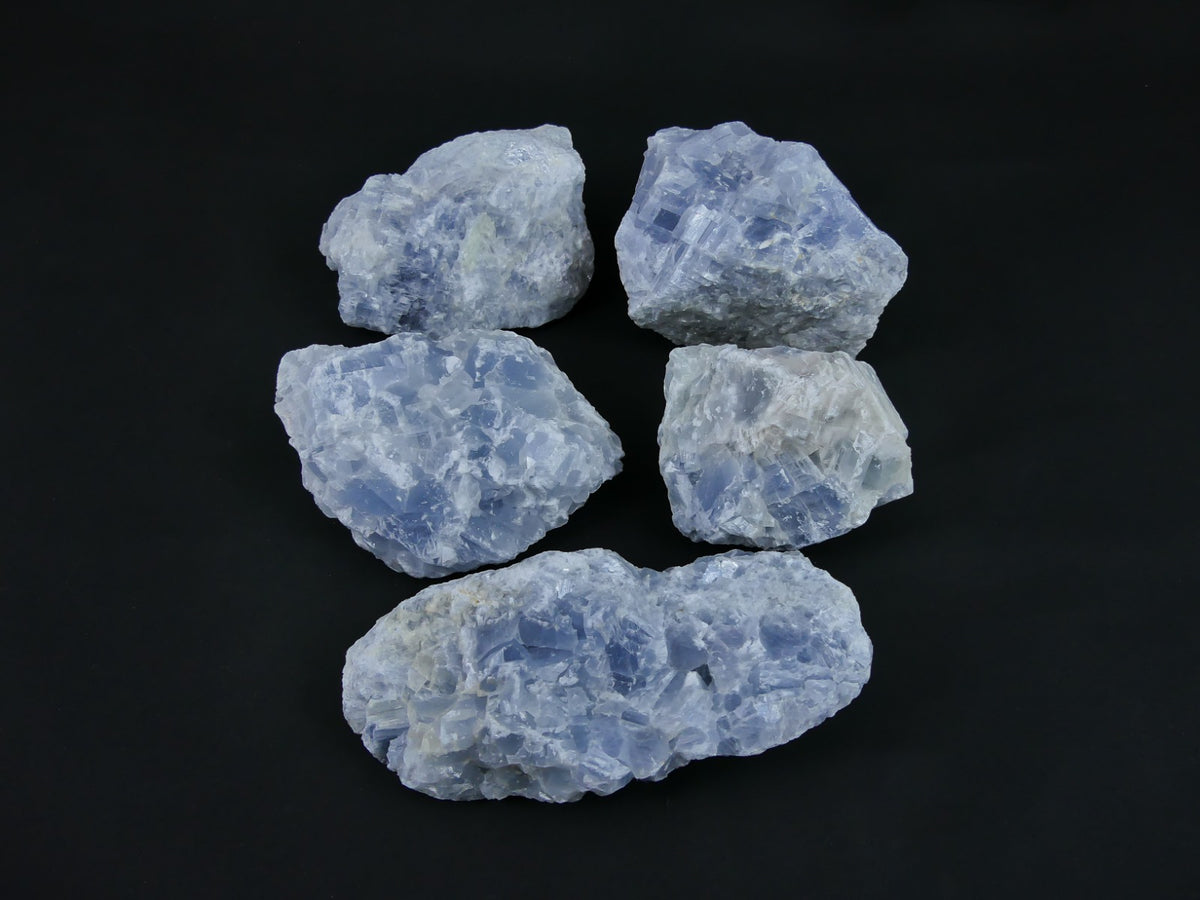 Blauwe Calciet Ruw Set - 5 Stuks - 4,8kg / 10-18cm - Werkelijke set gefotografeerd