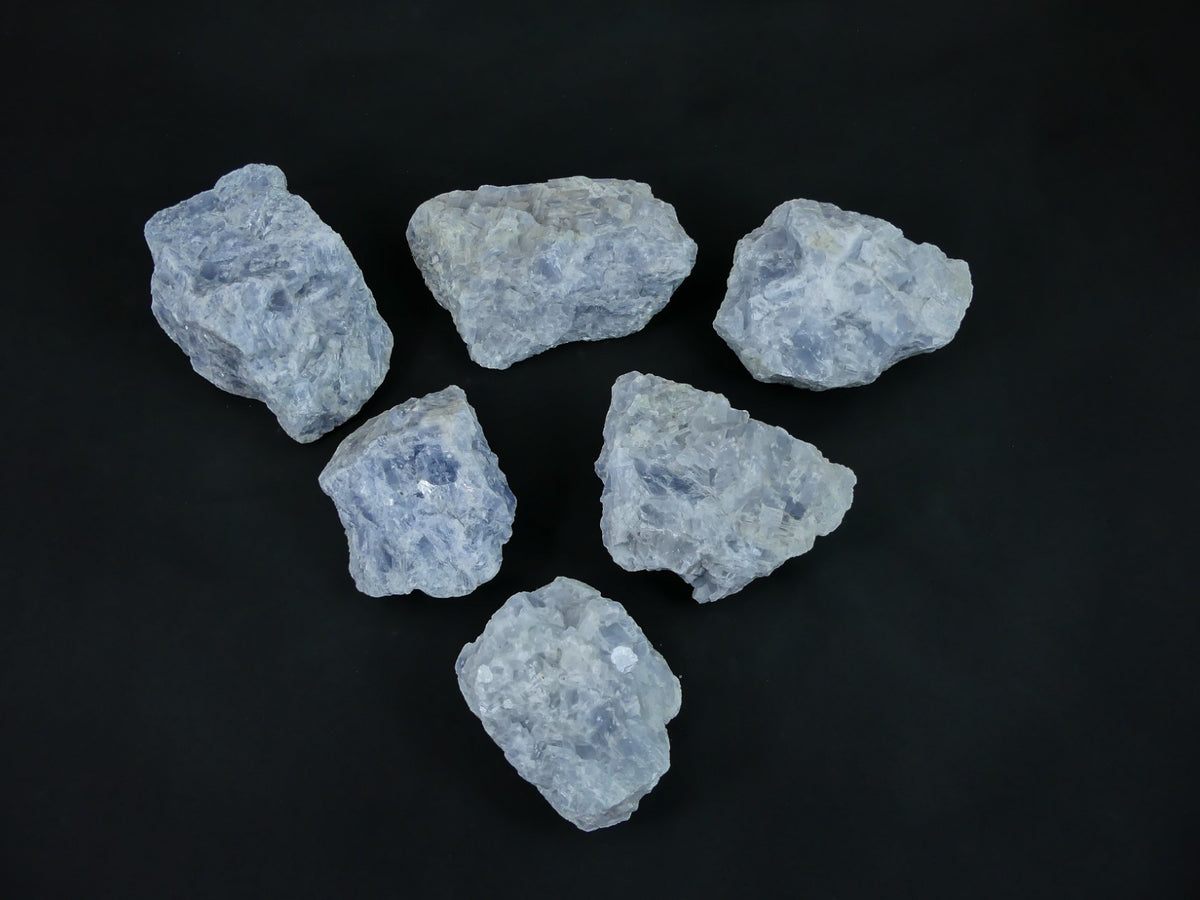 Blauwe Calciet Ruw - 6 Stuks - 10,77kg / 15-20cm - Werkelijke set gefotografeerd