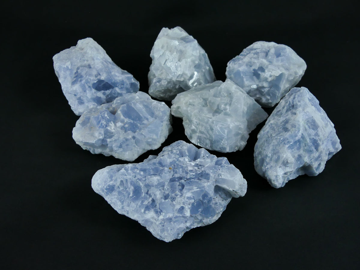 Blauwe Calciet Ruw - 7 Stuks - 5,08kg / 8-13cm - Werkelijke set gefotografeerd