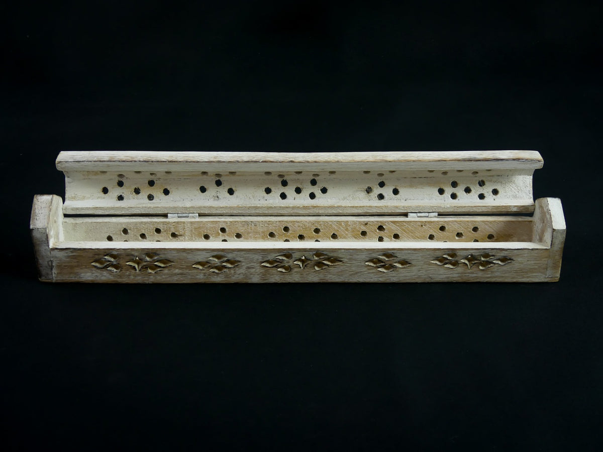 Wierook Brander - wierook houder - Kistje Wit ca. 30 x 4 x 4 cm
