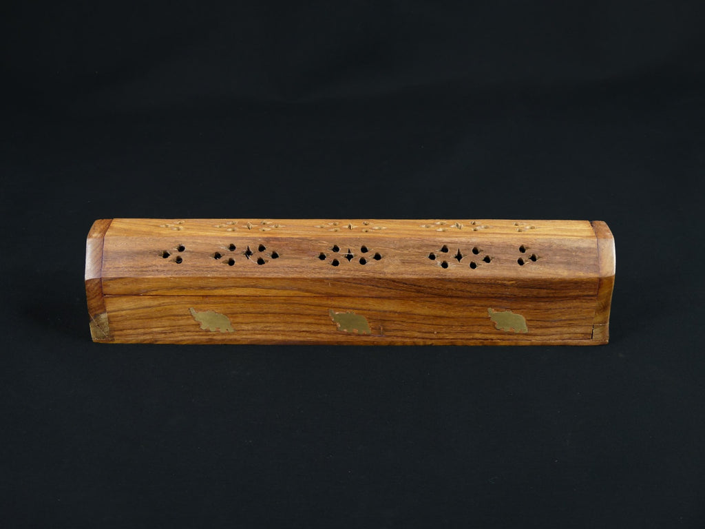 Wierook Brander - Wierook Houder - Kistje Bruin met Olifant - c.a. 30 x 6 x 5 cm
