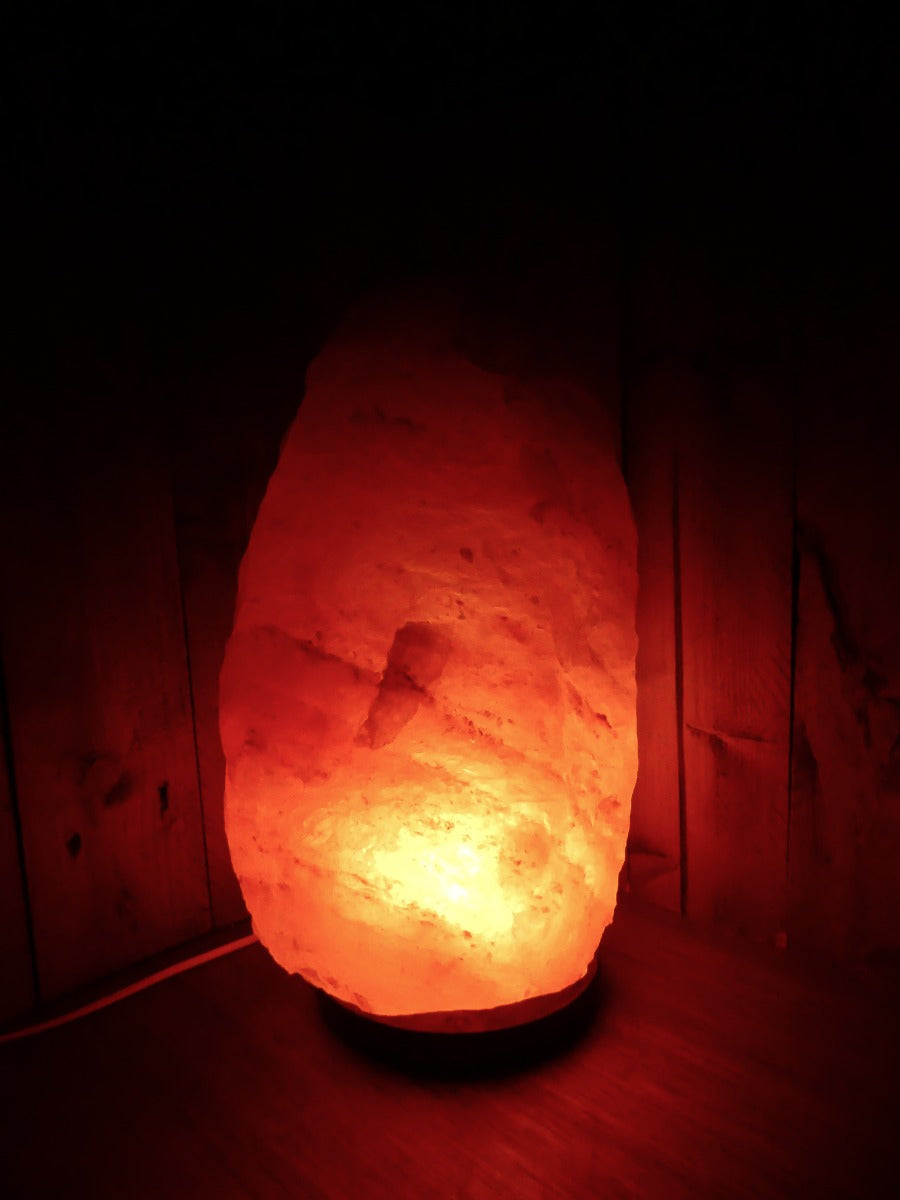 Zoutlamp 18kg - 100% Natuurlijk Himalaya Zout - Extra Lange Kabel 1,8mtr met Lampje - ca. 42x24cm - Individueel Gefotografeerd