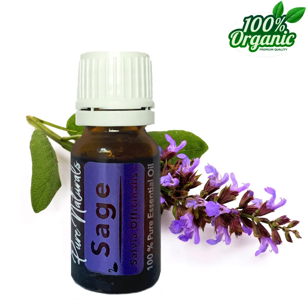Essentiële Olie Aromatherapie - Biologisch - Sage (Salie) - Flesje 10ml - Pure Naturals