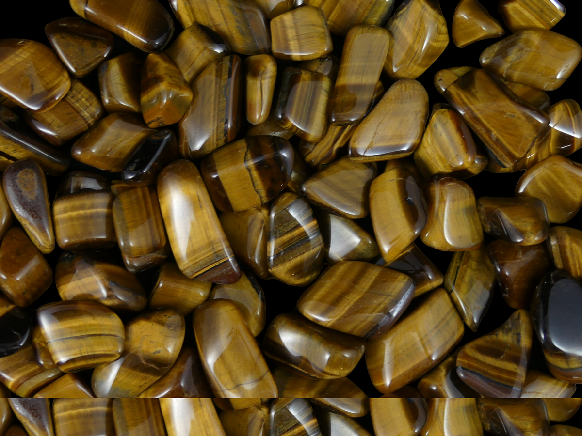 Tijgeroog Steentjes Middel (2 - 3cm) - Gepolijst - Voordeelzak van 250gr