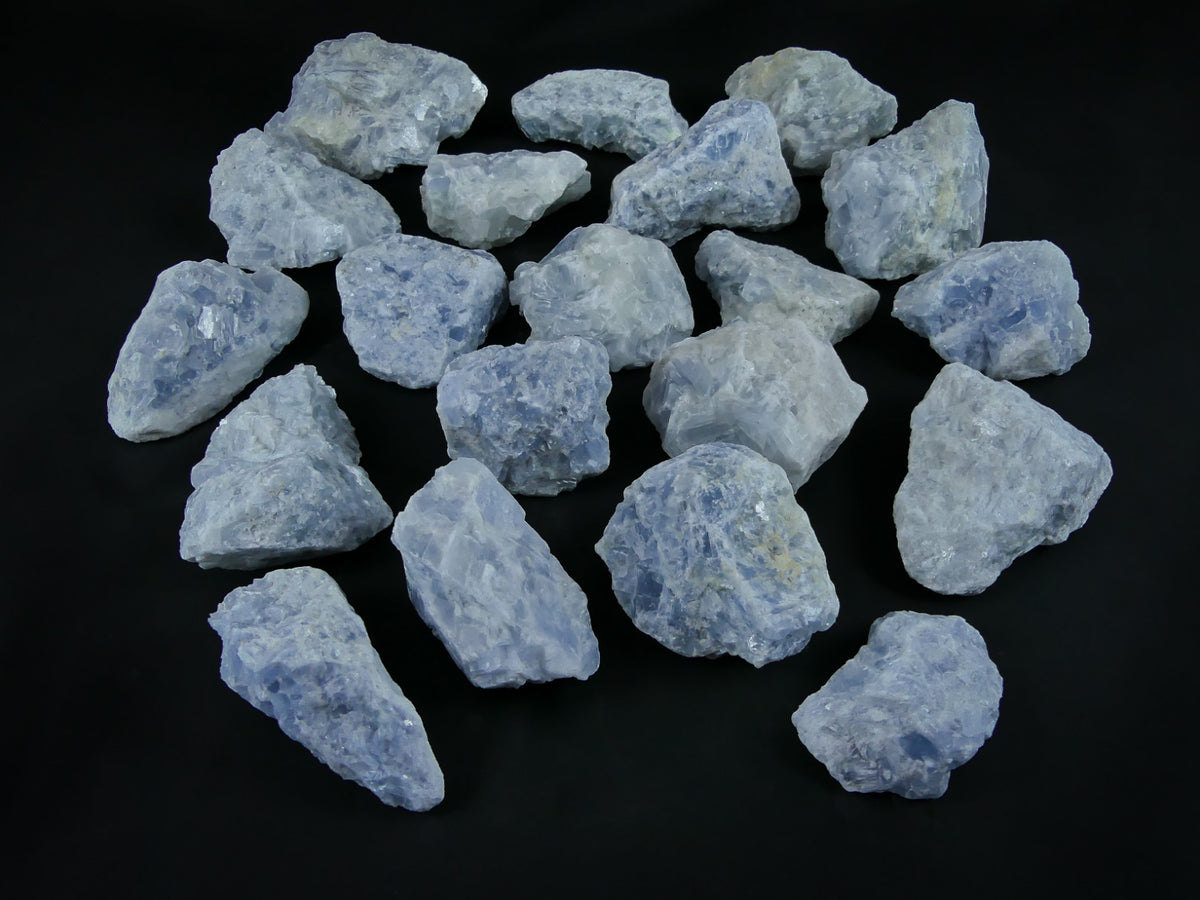 Blauwe Calciet Ruw - 20 Stuks - 10,2kg / 6-15cm - Werkelijke set gefotografeerd