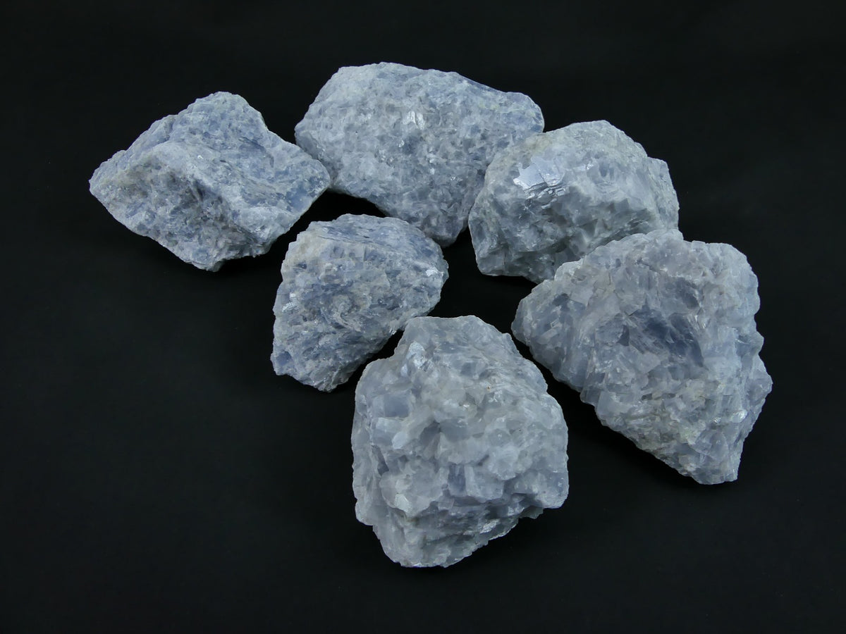 Blauwe Calciet Ruw - 6 Stuks - 10,77kg / 15-20cm - Werkelijke set gefotografeerd