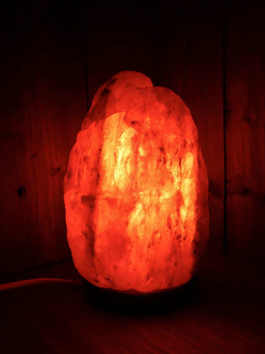 Rode Zoutlamp 4-6kg - 100% Natuurlijk Himalaya Zout - Rood - Extra Lange Kabel 1,8mtr met Led Lampje - ca. 25x15cm - Energiezuinig 