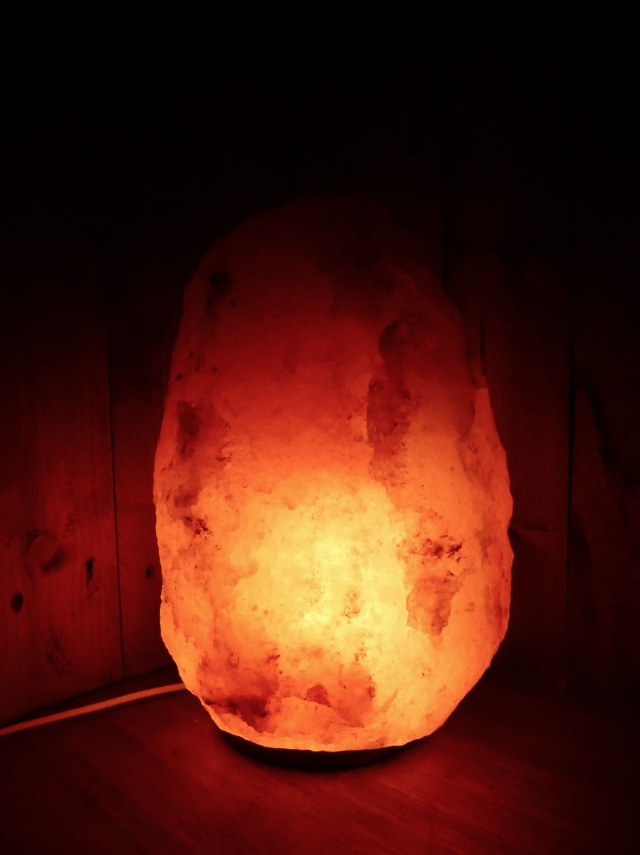 Zoutlamp 25,4kg - 100% Natuurlijk Himalaya Zout - Extra Lange Kabel 1,8mtr met Lampje - ca. 43x25cm - Individueel Gefotografeerd