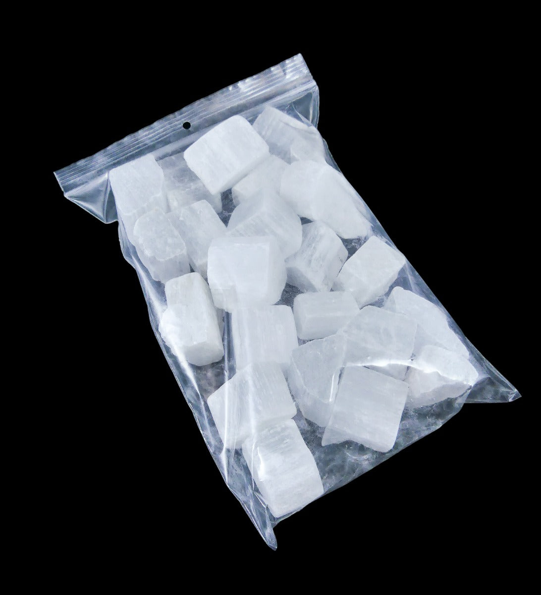 Witte Seleniet Stukjes (1,5 - 5cm) - Gezaagd - Voordeelzak van 1kg