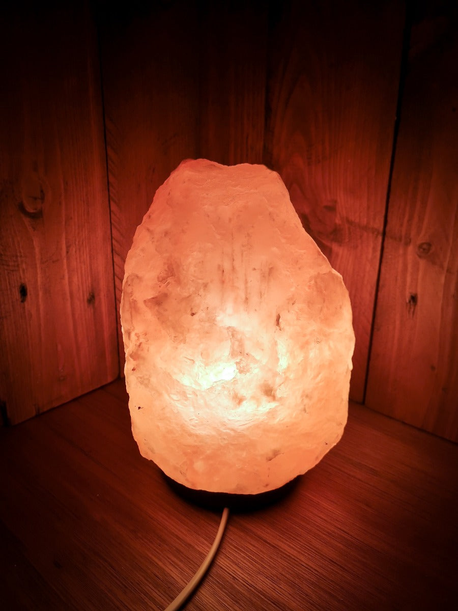 Zoutlamp met dimmer 6 tot 8kg - Haliet Zoutsteen uit Himalaya gebergte - ca. 28x17cm