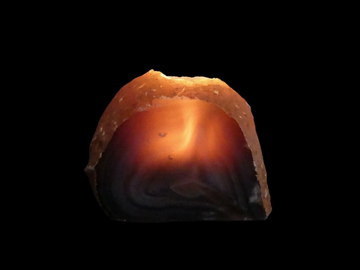 Waxinelichthouder / Theelichthouder Agaat Naturel - Geode - ca. 10x11x9cm - Individueel Gefotografeerd