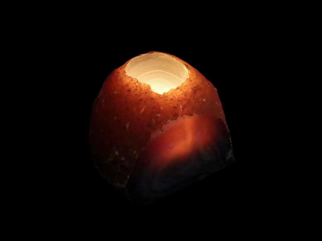 Waxinelichthouder / Theelichthouder Agaat Naturel - Geode - ca. 10x11x9cm - Individueel Gefotografeerd