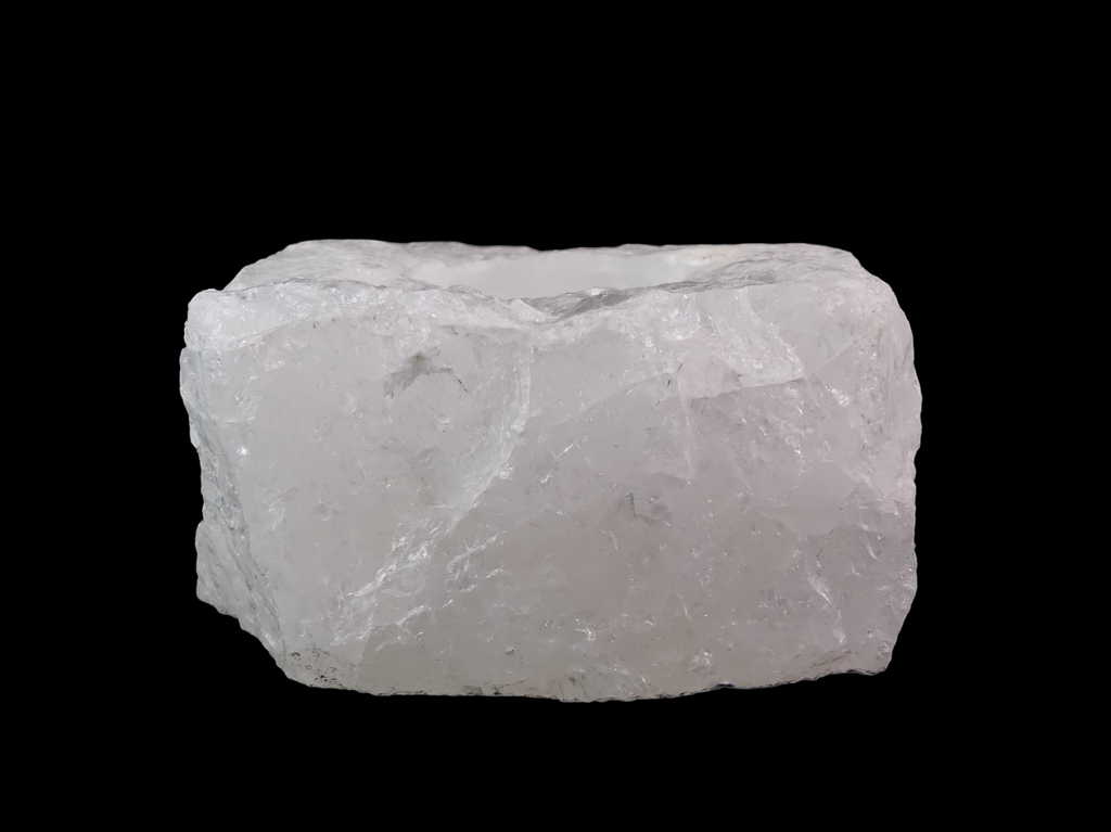 Waxinelichthouder / Theelichthouder Bergkristal - Ruw - ca. 10 tot 14cm